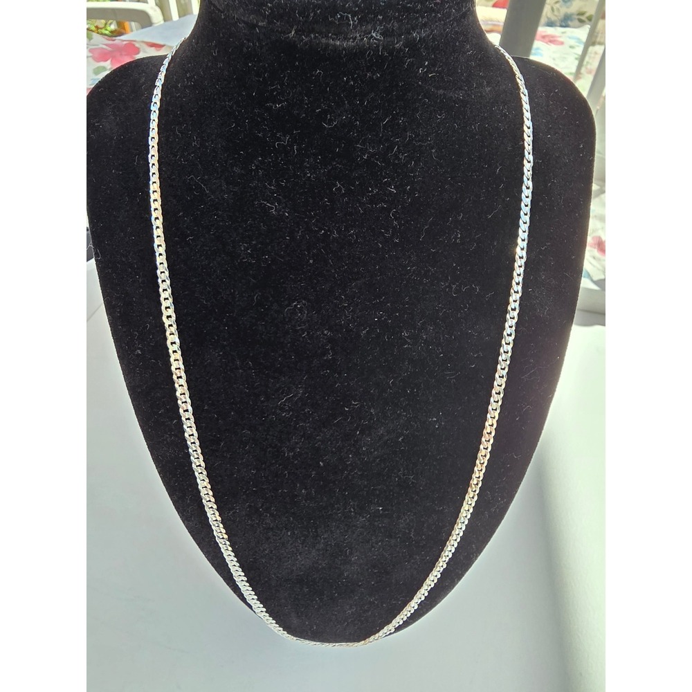 925 Sterling Silver Italy Curb Link Chain Necklace 22 Inch BSI PLUX